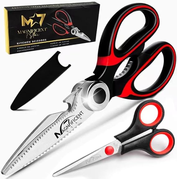 Heavy-Duty Multi-Function Kitchen Scissors with Soft Grip