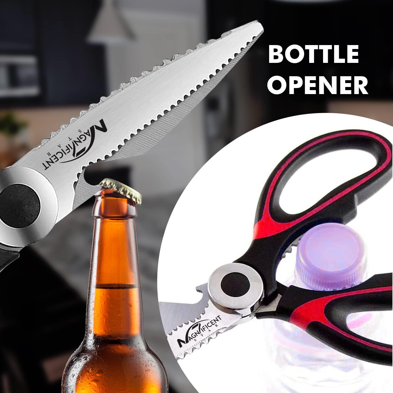 Heavy-Duty Multi-Function Kitchen Scissors with Soft Grip