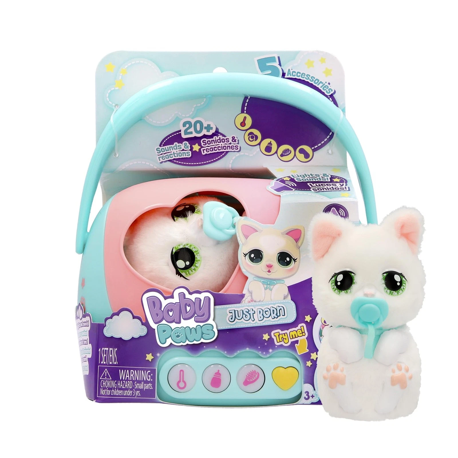 Baby Paws Just Born Cat interactive plush